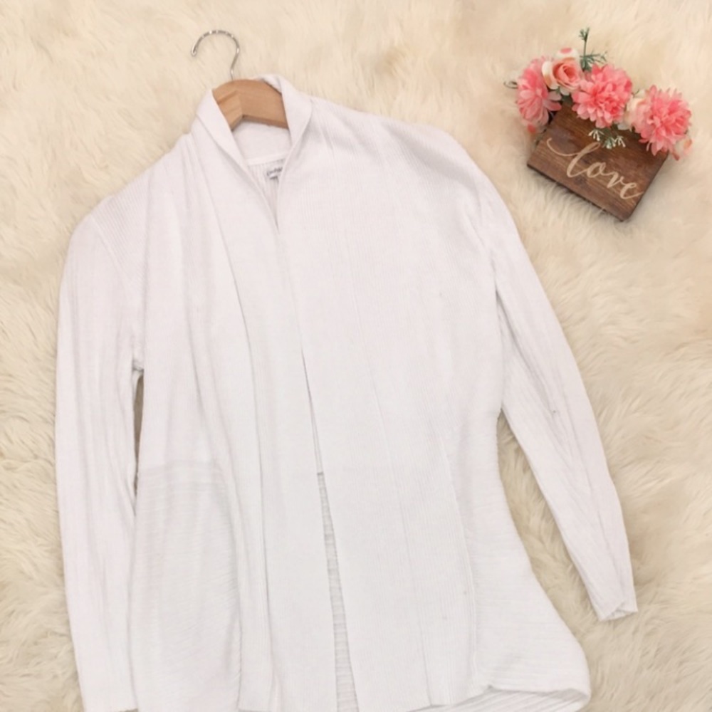 White cardigan